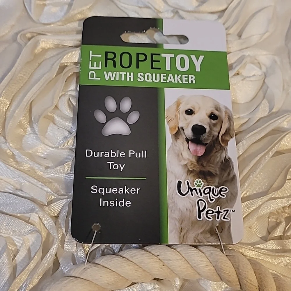 Dog Frisbee Toy Football Rope Toy With Squeaker New.